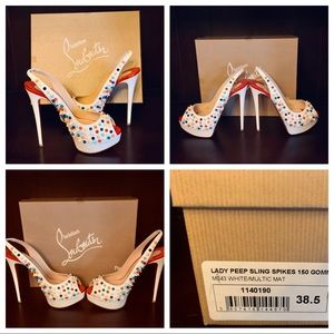 Christian Louboutin  Lady Peep Sling Spikes 150mm